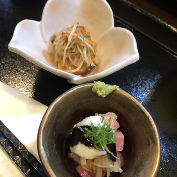 Tetsu Sushi Bar - Freebies eating at the sushi bar, compliments of Shitoshi-San - Japanese Near Me - Vancouver, British Columbia