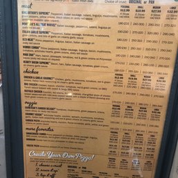 Pizza Menu Pizza Menu