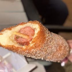 Cinnamon churo w/ spicy 100% beef sausage