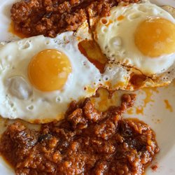 Restaurante Miguel de Cala Pi - Eggs with pork sauce