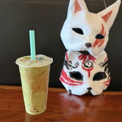 Matcha with strawberry