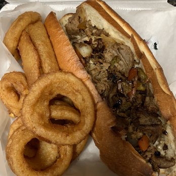 Roma Cafe - Cheesesteak with onion rings - Italian Near Me - Mobile, Alabama