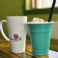 Passione Caffe - Espresso Americano and Fresa coco smoothie