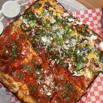 Ranch - Half Pepperoni Pizza and Half Whole The 4 Pizza. - Pizza Near Me - Portland, Oregon