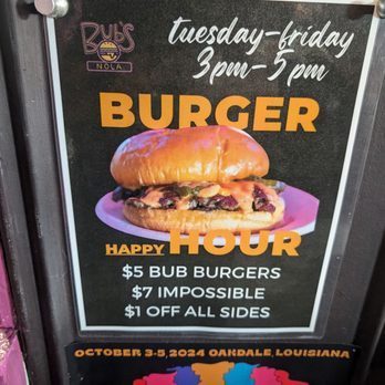 Bub’s Nola - Best, hamburger happy hour in the city - American Near Me - New Orleans, Louisiana Bub’s Nola - Best, hamburger happy hour in the city - American Near Me - New Orleans, Louisiana