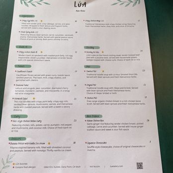 LUA Asian Fusion Eatery - The front of the menu - Asian Fusion Near Me - Dana Point, California LUA Asian Fusion Eatery - The front of the menu - Asian Fusion Near Me - Dana Point, California