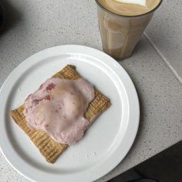 Maple Latte and Strawberry Pastry