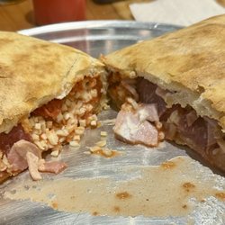 All Meat Calzone not cooked all the way, cheese not melted