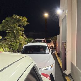 Line of cars - usually backed up all the way to Kam highway Line of cars - usually backed up all the way to Kam highway