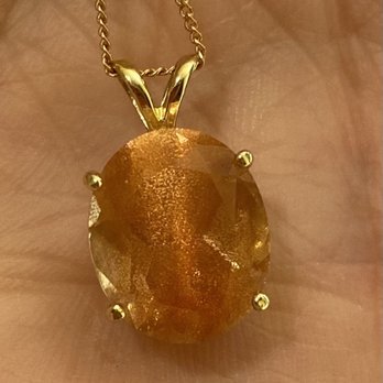 Goldsmiths Diamonds & Design - Beautiful 4.5 carat sunstone with a rose gold chain. - Jewelry Near Me - Medford, Oregon Goldsmiths Diamonds & Design - Beautiful 4.5 carat sunstone with a rose gold chain. - Jewelry Near Me - Medford, Oregon
