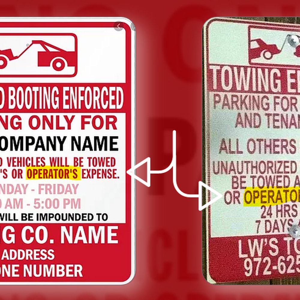 L W's Towing - LW's sign missing the apostrophe in Operator's = not complying with §2303 / §2308 Texas Occupations Code - Towing Near Me - Frisco, Texas L W's Towing - LW's sign missing the apostrophe in Operator's = not complying with §2303 / §2308 Texas Occupations Code - Towing Near Me - Frisco, Texas