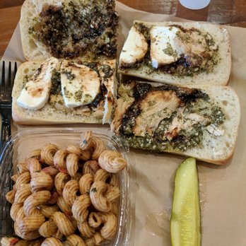 Pressed Cafe Burlington - The Bridge panini, side pasta salad (included), pickle - great value and taste at under $10! - Breakfast & Brunch Near Me - Burlington, Massachusetts Pressed Cafe Burlington - The Bridge panini, side pasta salad (included), pickle - great value and taste at under $10! - Breakfast & Brunch Near Me - Burlington, Massachusetts