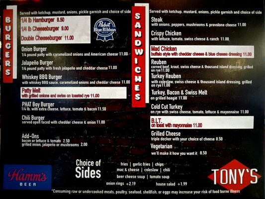 Tony's by null
