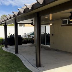 Elite Patios - Beautiful new patio cover, fans, recessed lighting and excellent workmanship!