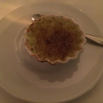 Restaurant Rubino - Pre-dessert: basil creme brûlée - Swiss Food Near Me - Basel, BS Restaurant Rubino - Pre-dessert: basil creme brûlée - Swiss Food Near Me - Basel, BS