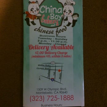 China Boy Bakery - Menu and they deliver. - Chinese Near Me - Montebello, California China Boy Bakery - Menu and they deliver. - Chinese Near Me - Montebello, California