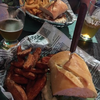 Green Front Restaurant - Cheeseburger and sweet potato fries in front, cheeseburger with the works and crinkle cut fries in back - New American Near Me - Canandaigua, New York Green Front Restaurant - Cheeseburger and sweet potato fries in front, cheeseburger with the works and crinkle cut fries in back - New American Near Me - Canandaigua, New York