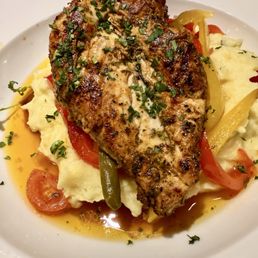LOCAL FARM CHICKEN - All natural, hormone free chicken breast served w/ seasonal veggies, herb garlic, & Yukon gold mashed potatoes LOCAL FARM CHICKEN - All natural, hormone free chicken breast served w/ seasonal veggies, herb garlic, & Yukon gold mashed potatoes