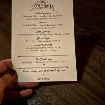 Doberman Drawing Room - Holiday drink menu - Lounges Near Me - Las Vegas, Nevada