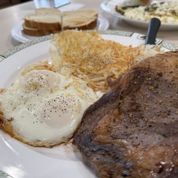 Cinnamon Cafe - Steak and eggs. Ordered basted with runny yolks. Yolks hard and no run and steak was ordered rare and came well done - Coffee & Tea Near Me - Mesquite, Nevada Cinnamon Cafe - Steak and eggs. Ordered basted with runny yolks. Yolks hard and no run and steak was ordered rare and came well done - Coffee & Tea Near Me - Mesquite, Nevada