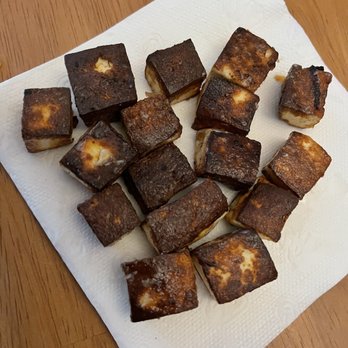 Nish Nush - Burned cheese from halumi salad - Vegetarian Near Me - New York, New York Nish Nush - Burned cheese from halumi salad - Vegetarian Near Me - New York, New York