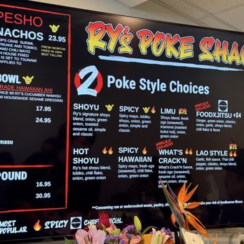 Ry’s Poke Shack - Menu (May 2026) - Poke Near Me - Urban Honolulu, Hawaii
