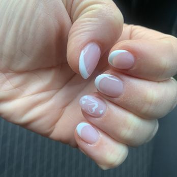 Bliss Nails Spa - French and hearts by Lynn - Nail Salons Near Me - Yulee, Florida