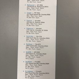 Locations and hours! Locations and hours!
