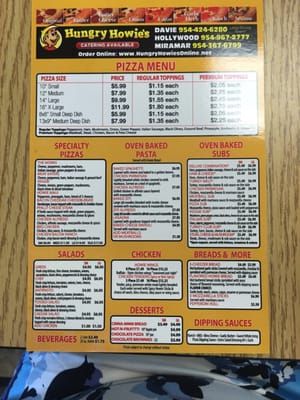 Menu photo 2 Hungry Howie's Pizza & Subs Davie, FL