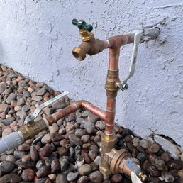 Fixed our leaking faucet and replaced with shut off valves . Fixed our leaking faucet and replaced with shut off valves .