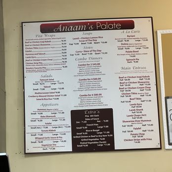 Anaam's Palate - Menu 06/2025 - Middle Eastern Near Me - Commerce Township, Michigan Anaam's Palate - Menu 06/2025 - Middle Eastern Near Me - Commerce Township, Michigan