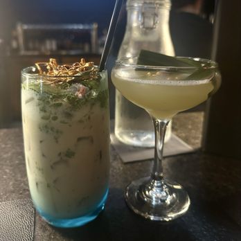 Birdies by Chef Kevin Lee - Iced Matcha Milk Tea & Pandan & Pineapple Daiquiri - Steakhouses Near Me - Edmond, Oklahoma