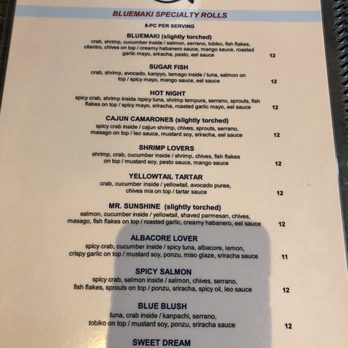 Bluemaki Sushi - Menu - Sushi Bars Near Me - Palmdale, California Bluemaki Sushi - Menu - Sushi Bars Near Me - Palmdale, California