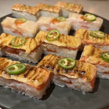 Minami Toronto - Aburi sushi torched salmon and butterfish - Japanese Near Me - Toronto, Ontario Minami Toronto - Aburi sushi torched salmon and butterfish - Japanese Near Me - Toronto, Ontario