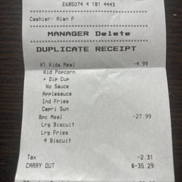 REFUND! Because the chicken was gray and cold! I will not be back, this place used to be ok but now just sad. REFUND! Because the chicken was gray and cold! I will not be back, this place used to be ok but now just sad.