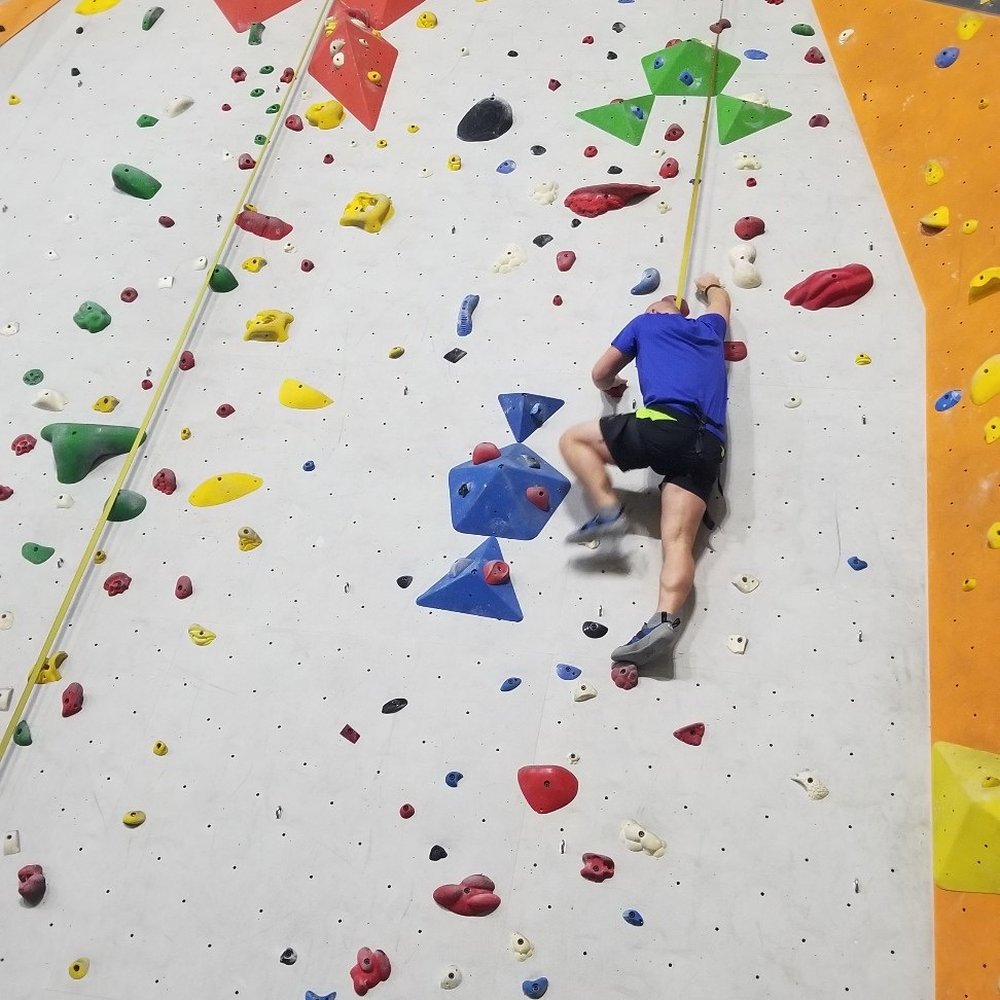 Fist time rock climbing. Fist time rock climbing.