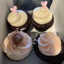 Two gluten free red velvet, strawberry Chardonnay lavender, strawberry truffle. Two gluten free red velvet, strawberry Chardonnay lavender, strawberry truffle.