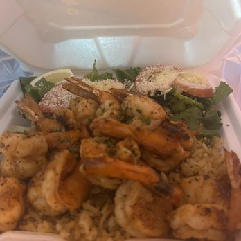 Seaholic - Grilled shrimp, salad and cajun rice - Seafood Near Me - Katy, Texas Seaholic - Grilled shrimp, salad and cajun rice - Seafood Near Me - Katy, Texas