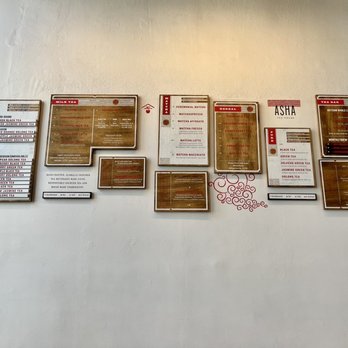 Asha Tea House - Wall menu - Tea Rooms Near Me - Berkeley, California Asha Tea House - Wall menu - Tea Rooms Near Me - Berkeley, California