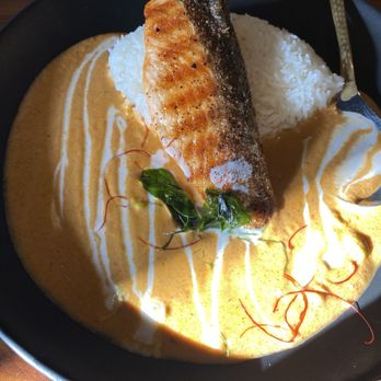 Hanuman Thai Eatery - Panang Curry with Salmon - Thai Near Me - Costa Mesa, California Hanuman Thai Eatery - Panang Curry with Salmon - Thai Near Me - Costa Mesa, California
