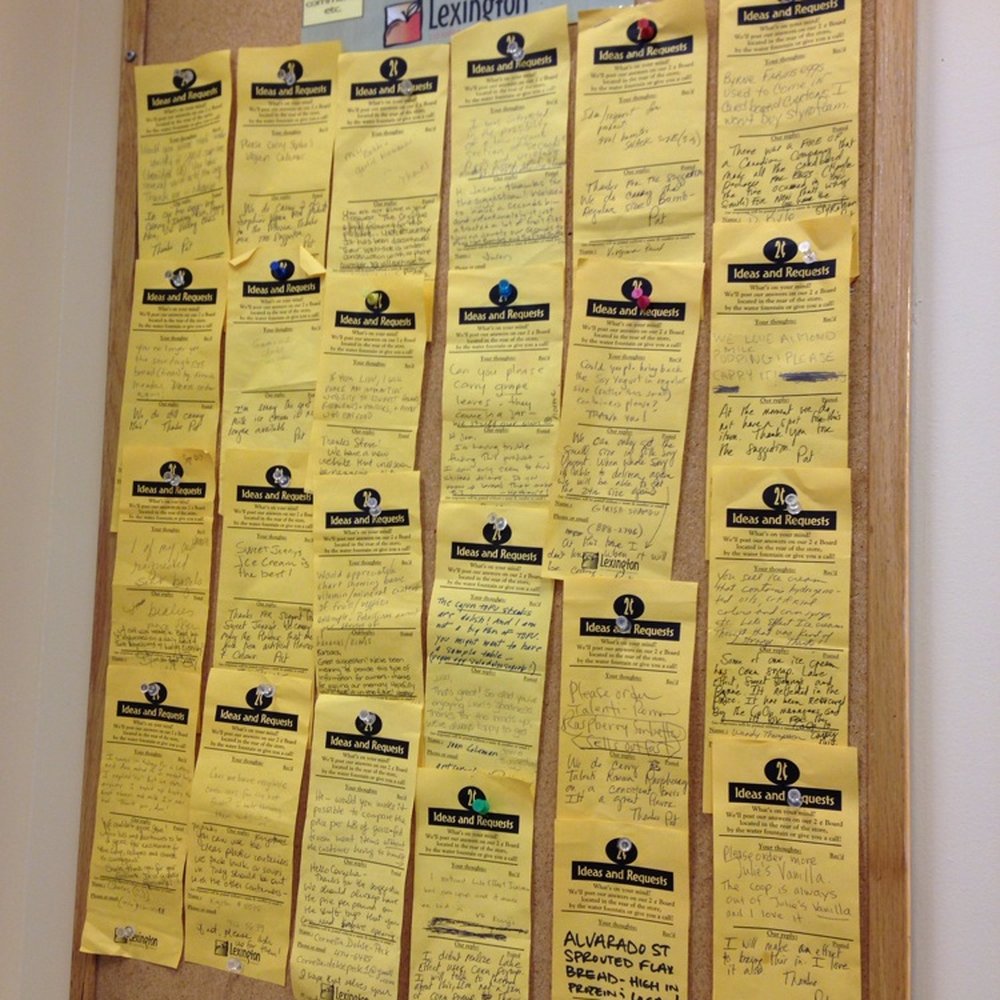 Lexington Co-op Markets - What a fantastic idea! A board for customers to give their feedback, I love this! - Health Markets Near Me - Buffalo, New York