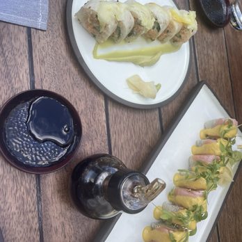 Sushi Bichi - Spicy salmon (white roll) and the crab/salmon roll - Sushi Bars Near Me - Miami Beach, Florida Sushi Bichi - Spicy salmon (white roll) and the crab/salmon roll - Sushi Bars Near Me - Miami Beach, Florida