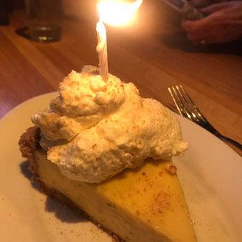 Doc B's Restaurant + Bar - Housemade Key Lime Pie - candle for our celebration - New American Near Me - Fort Worth, Texas Doc B's Restaurant + Bar - Housemade Key Lime Pie - candle for our celebration - New American Near Me - Fort Worth, Texas