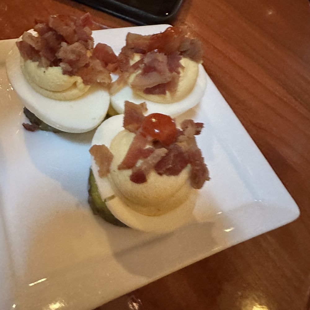 Happy hour deviled eggs