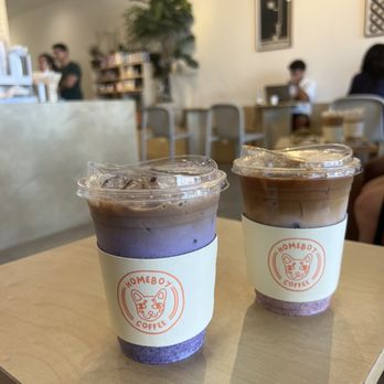 Homeboy Coffee - blueberry milk + shot & strawberry milk + shot - Coffee & Tea Near Me - Artesia, California