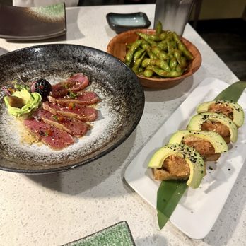 Chef JUN - Bay Ho - Spicy Tuna Cracker, tuna tataki appetizer, Spicy Garlic Edamame - Japanese Near Me - San Diego, California Chef JUN - Bay Ho - Spicy Tuna Cracker, tuna tataki appetizer, Spicy Garlic Edamame - Japanese Near Me - San Diego, California