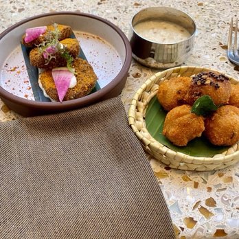 Copra - Mamu Cutlets made of mushrooms . Gunpowder Goli Vadai --awesome appetizer made of lentils . - Indian Near Me - San Francisco, California