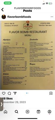 Menu photo 1 Flavor Bomb Cleveland, OH Menu photo 1 Flavor Bomb Cleveland, OH