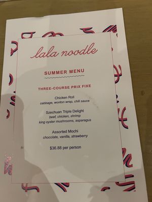 Menu photo 1 La La Noodle Las Vegas, NV