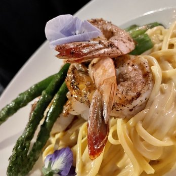 Ricos World Kitchen - Seafood pasta with linguine and asparagus tossed in lobster brandy cream - New American Near Me - Buford, Georgia Ricos World Kitchen - Seafood pasta with linguine and asparagus tossed in lobster brandy cream - New American Near Me - Buford, Georgia